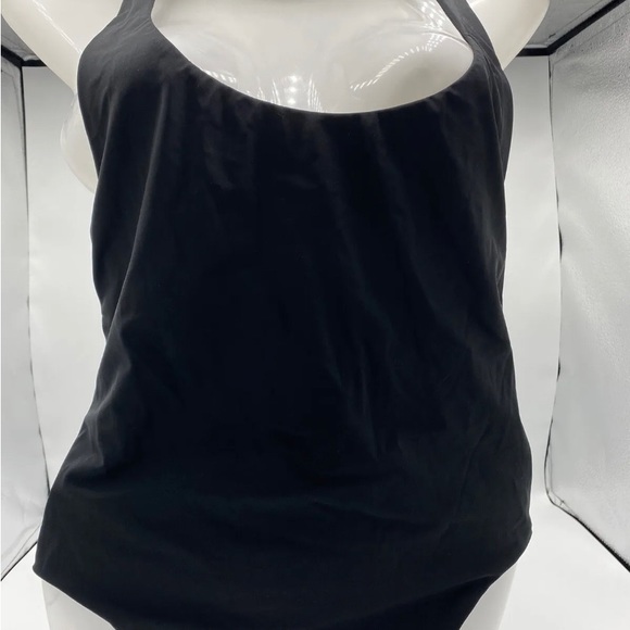 Red Carter . one piece swimsuit. sz XS splice & dice 80’s style high hip. black - Picture 8 of 11